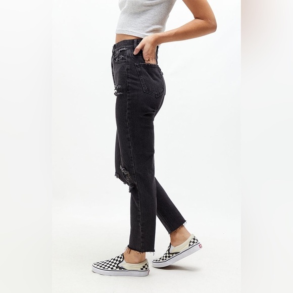 PacSun Eco Black Distressed Ultra High Waisted Slim Fit Jeans - Picture 3 of 13